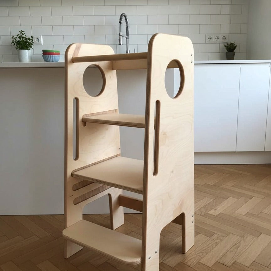 La torre montessori perfetta perché diventa un seggiolone