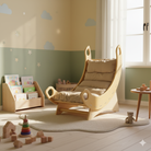 Rocky é la nostra idea di gioco e relax rispettando gli spazi é un dondolo che diventa poltroncina..design brevettato in Italia!