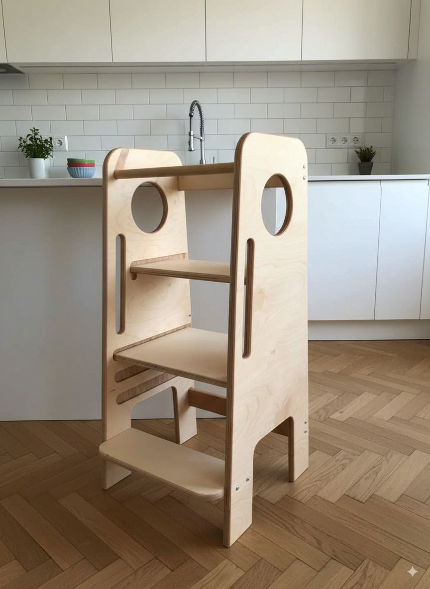 La torre montessori perfetta perché diventa un seggiolone